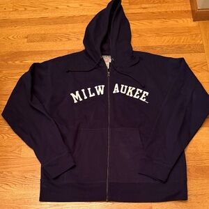 Milwaukee Steve and Barry’s Size Large L Zip Up Navy Hoodie